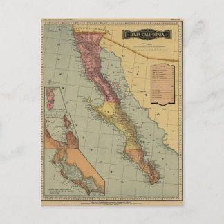 Antike Karte von Baja California