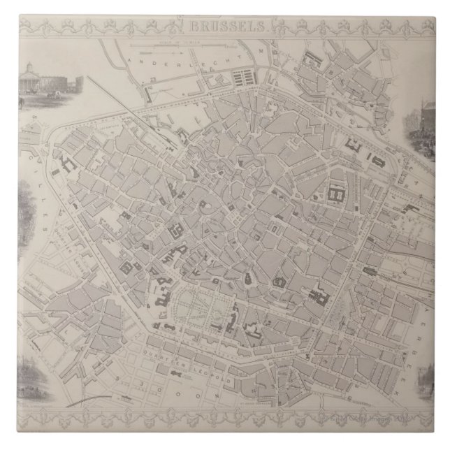 Antike Karte von Belgien Fliese (Vorderseite)