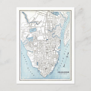 Antike Karte von Charleston, South Carolina, von 1