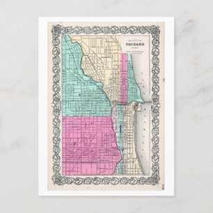 Antike Karte von Chicago, Illinois, aus dem Jahr 1