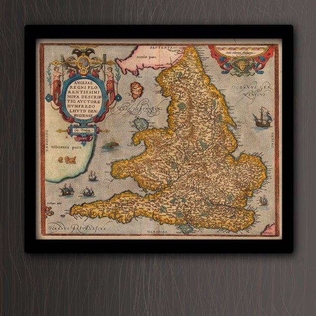 Antike Karte von England aus dem Jahr 1573 Poster (Von Creator hochgeladen)