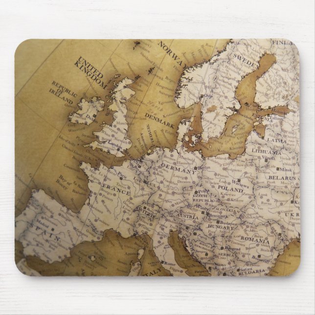 Antike Karte von Europa. Alte Welt. Mousepad (Vorne)