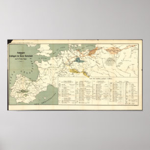 Antike Karte von Europa, napoleonisches Reich Poster