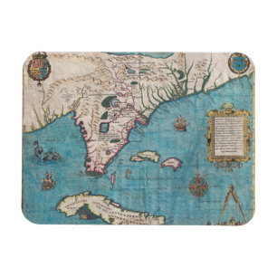 Antike Karte von Florida und von Kuba Magnet