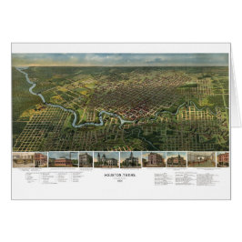 Antike Karte von Houston, Texas mit Fluss Buffalo