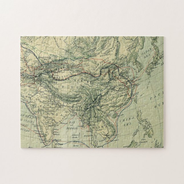 Antike Karte von Indien und Tibet Puzzle (Horizontal)