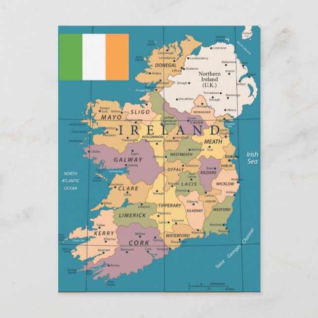 Antike Karte von Irland (Vorderseite)