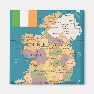 Antike Karte von Irland Magnet