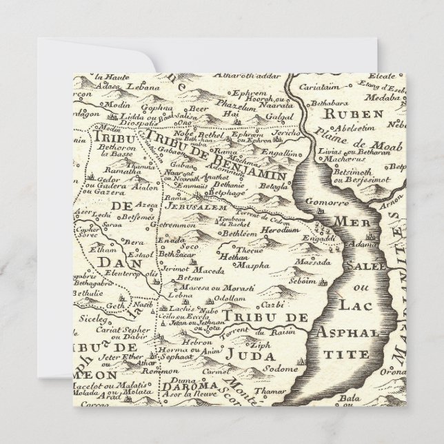 Antike Karte von Israel Bar Miztvah Einladungen (Vorderseite)