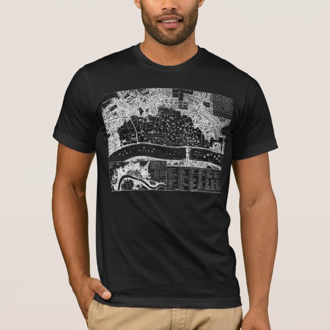 Antike Karte von London 1666 Shirt (Vorderseite)