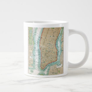 Antike Karte von Lower Manhattan und Central Park Jumbo-Tasse