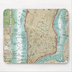 Antike Karte von Lower Manhattan und von Central Mousepad