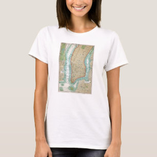 Antike Karte von Lower Manhattan und von Central T-Shirt