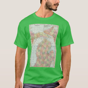 Antike Karte von Michigan 1901 T-Shirt