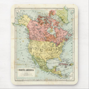 Antike Karte von Nordamerika Mousepad