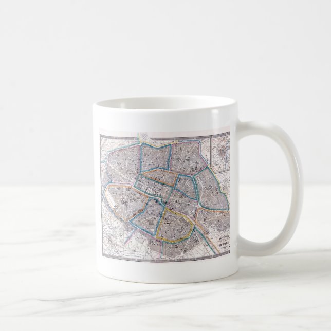 Antike Karte von Paris Tasse (Rechts)