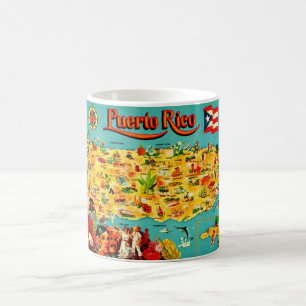 Antike Karte von Puerto Rico Kaffeetasse