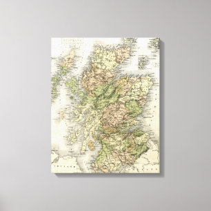Antike Karte von Schottland Leinwanddruck