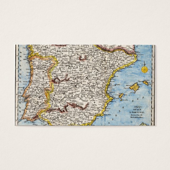 Antike Karte von Spanien und Portugal um die 1700e (Vorderseite)