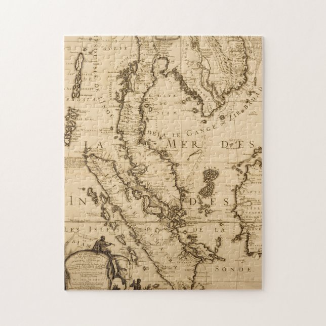 Antike Karte von Südostasien | 1687 Puzzle (Vertikal)