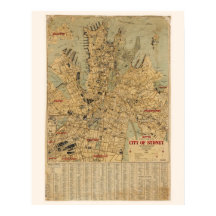 Antike Karte von Sydney Australien