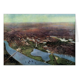 Antike Karte von Washington DC und dem Potomac Riv