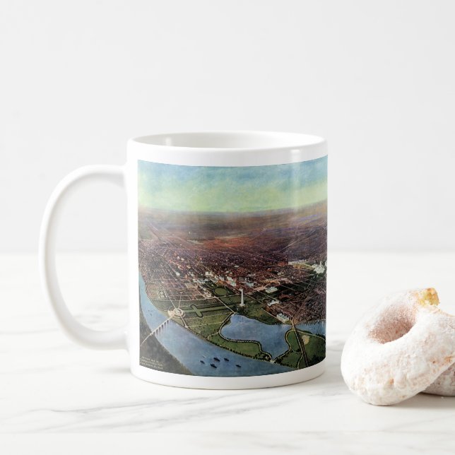 Antike Karte von Washington DC und dem Potomac Riv Kaffeetasse (Mit Donut)