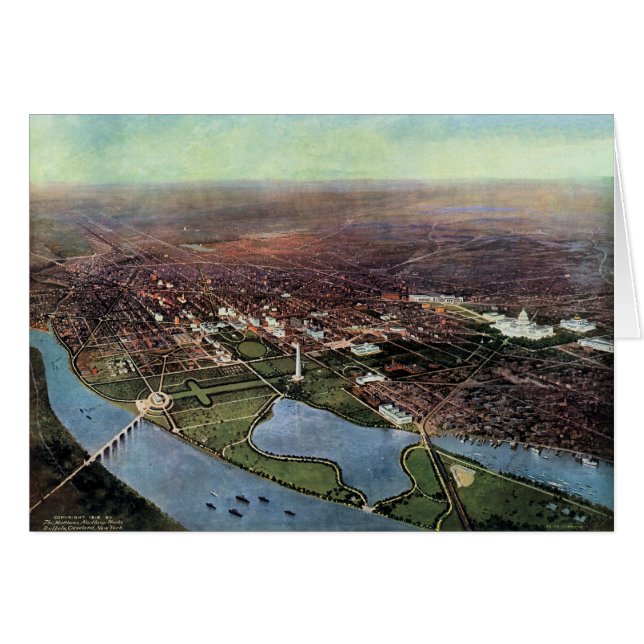 Antike Karte Washington DC und der Potomac River (Vorderseite (Horizontal))