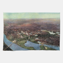 Antike Karte Washington DC und der Potomac River Geschirrtuch