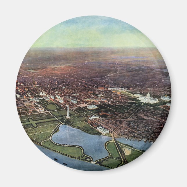 Antike Karte Washington DC und der Potomac River Magnet (Vorne)