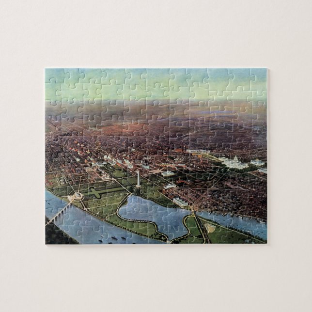 Antike Karte Washington DC und der Potomac River Puzzle (Horizontal)