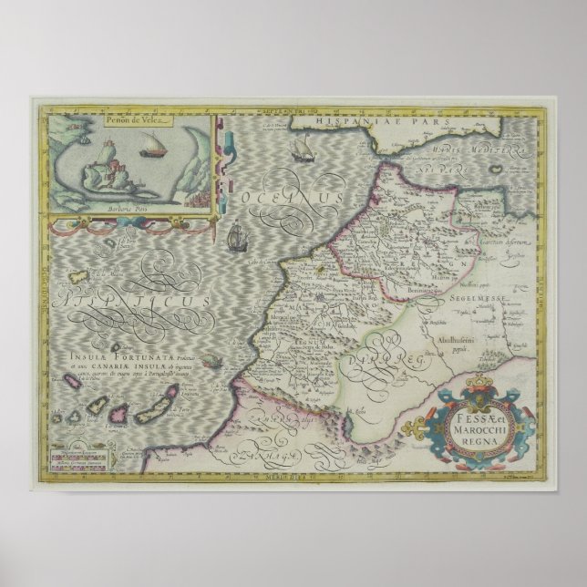 Antike Karte Westafrikas Poster (Vorne)