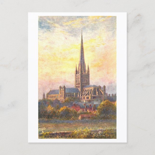 Antike Kathedrale von Norwich Postkarte (Vorderseite)