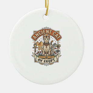 Antike Katze Ägyptens Katze Altes Ägypten Vintage Keramik Ornament