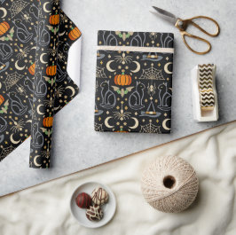 Antike Katzen Art Deco Halloween Geschenkpapier