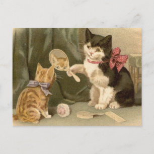 Antike Katzenpostkarte Postkarte