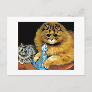 Antike Katzenpuppen-Postkarte Postkarte