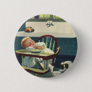Antike Kinder, Babyschlaf Hochstuhl Küche Button