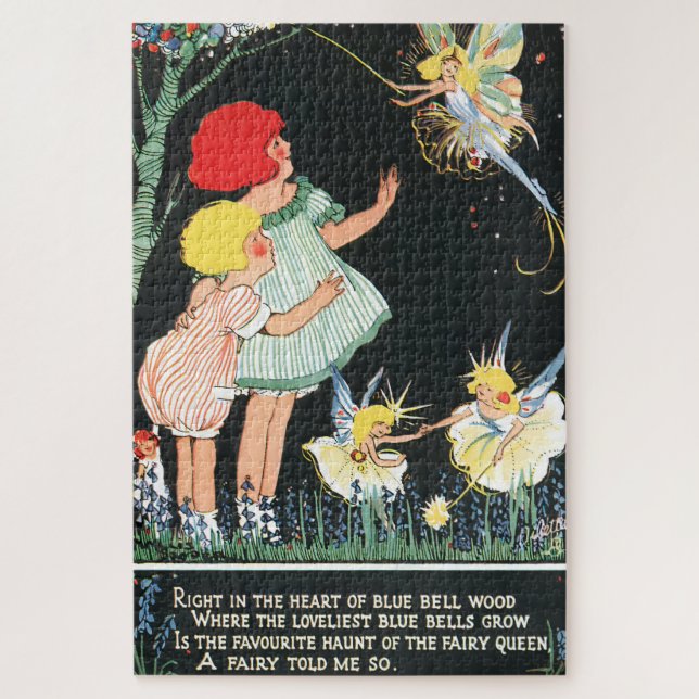 Antike Kinder mit geflügelter Fee Puzzle (Vertikal)