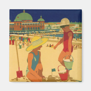 Antike Kinder, Schwestern Familienurlaub am Strand Magnet