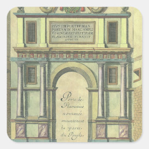 Antike Kirchentür Eingang Renaissance-Architektur Quadratischer Aufkleber