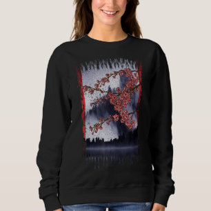 Antike Kirschblüten-Holzschnitt Japanische Sakura Sweatshirt