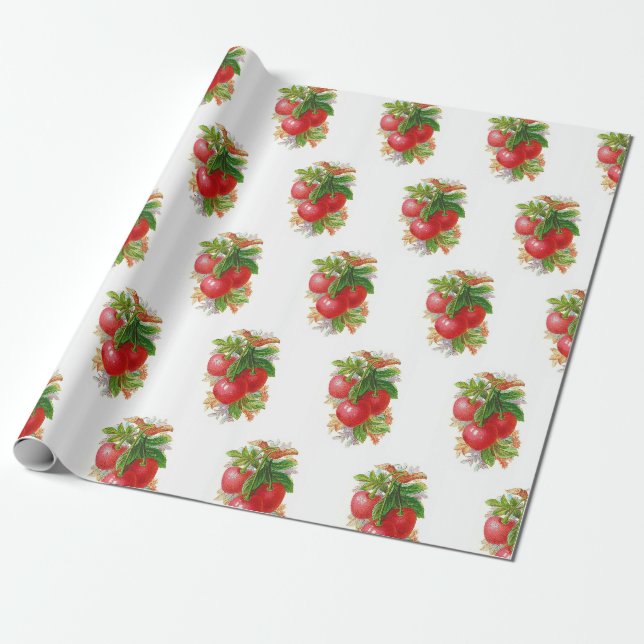 Antike Kirschen Geschenkpapier (Ungerollt)