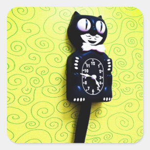 Antike Kit-Katze-Uhr Aufkleber