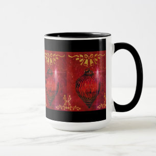 Antike klare rote Weihnachtsverzierungs-Tassen Tasse