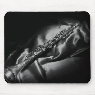 Antike Klarinette Stillleben, S/W Mousepad