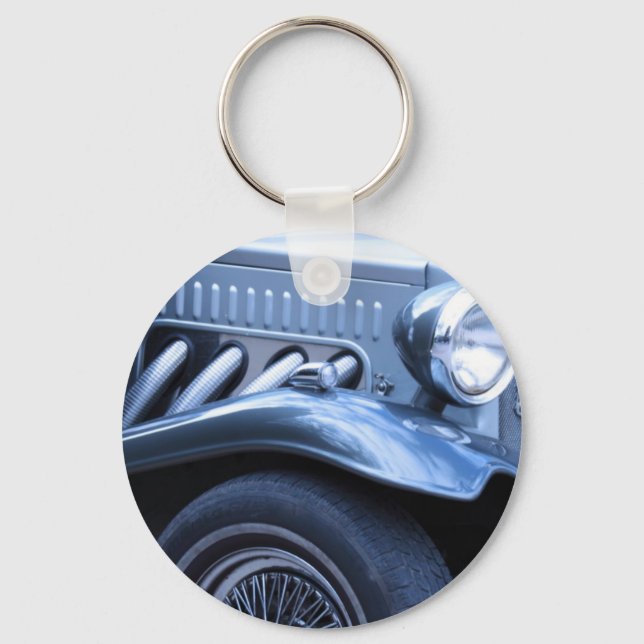 Antike Klassik Vintage Car Chrom und Licht Schlüsselanhänger (Vorderseite)