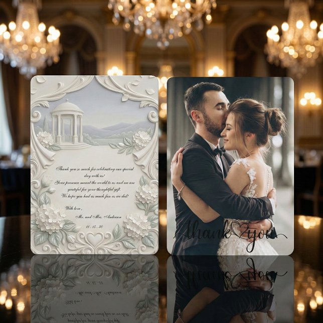 Antike klassische Creme-Hortensie Romantisches Fot Dankeskarte (Von Creator hochgeladen)