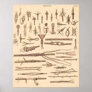 Antike Knoten und Takelage Poster