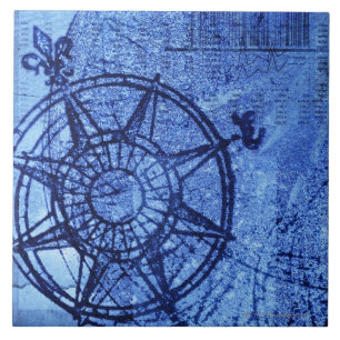 Antike Kompass-Rose Fliese